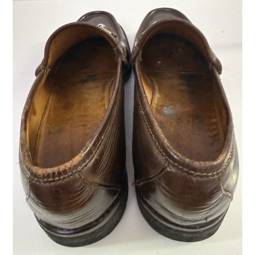 Gucci Brown Italian Leather Horsebit Lug Sole Chunky Loafers Size 11 - Picture 6 of 11